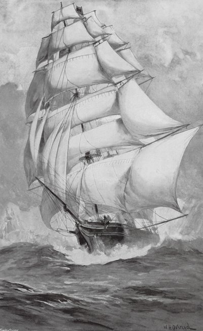 Tea-Clippers Racing from China for the Thames (litografía) de William Heysham (after) Overend