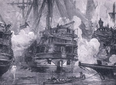 La Batalla de Navarino AD 1828 de William Heysham (after) Overend