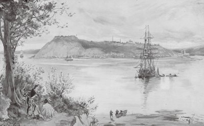 Vista de la ciudad y la fortaleza de Quebec, 1759 d.C. (litografía) de William Heysham (after) Overend