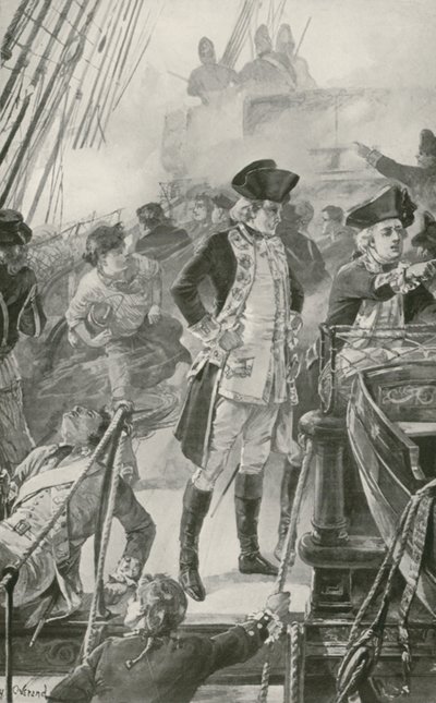 El almirante Rodney dirige la batalla a bordo del Formidable de William Heysham Overend