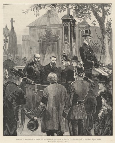 Llegada del Príncipe de Gales y el Duque de Edimburgo a Coburgo para el funeral del difunto Gran Duque de William Heysham Overend