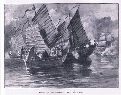 Ataque a los juncos chinos AD 1841 de William Heysham Overend