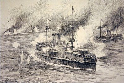Batalla del río Yalu el 17 de septiembre de William Heysham Overend