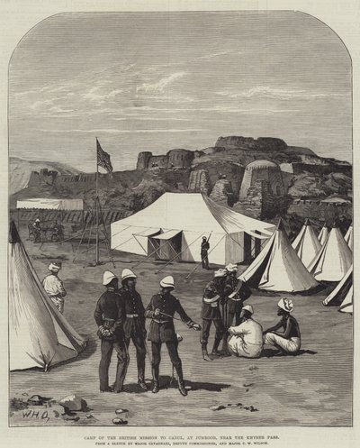 Campamento de la Misión Británica a Cabul, en Jumrood, cerca del Paso Khyber de William Heysham Overend