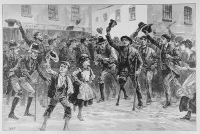 Aclamando el nombre de Lord Randolph Churchill en Loughrea, cuando el pregonero anuncia su renuncia, de 
