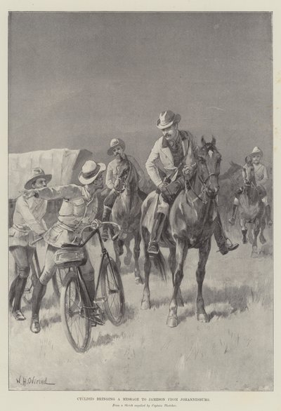 Ciclistas llevando un mensaje a Jameson desde Johannesburgo de William Heysham Overend