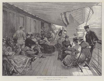 En ruta a Brasil, boceto a bordo del barco de vapor Thames de William Heysham Overend