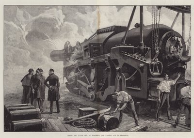Disparando el cañón de 111 toneladas en Woolwich de William Heysham Overend
