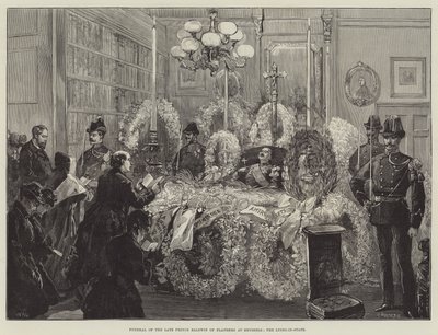 Funeral del difunto Príncipe Balduino de Flandes en Bruselas, el velatorio de William Heysham Overend