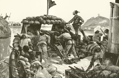 Gordon atacado por los árabes de El Mahdi de William Heysham Overend