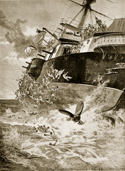 El HMS Victoria volcando, 22 de junio de 1893 de William Heysham Overend