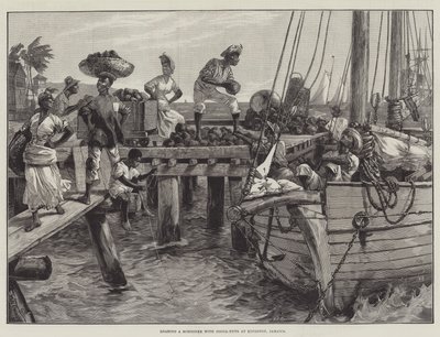 Cargando un goleta con cocos en Kingston, Jamaica de William Heysham Overend