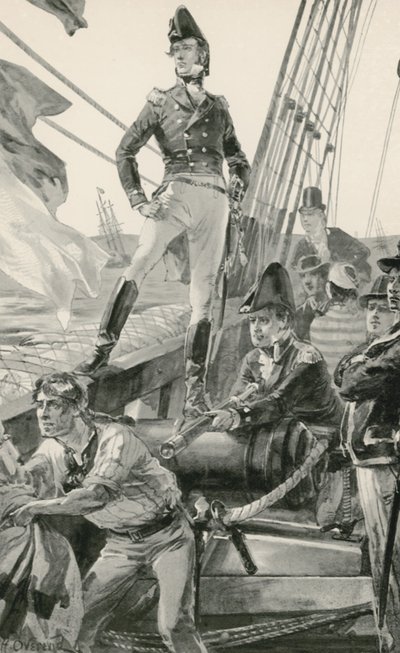 Lord Cochrane pide ayuda para atacar la flota francesa de William Heysham Overend