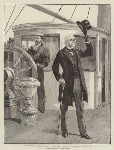 El Sr. Gladstone a bordo del yate de Su Majestad Alberta, de camino a Osborne, 15 de agosto de 1892 de William Heysham Overend