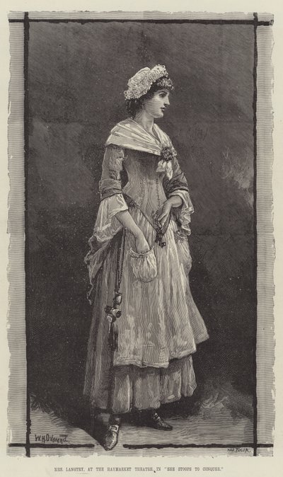 Sra. Langtry, en el Teatro Haymarket, en Ella se rebaja para conquistar de William Heysham Overend