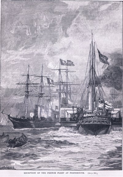 Recepción de la flota francesa en Portsmouth 1865 d.C. de William Heysham Overend