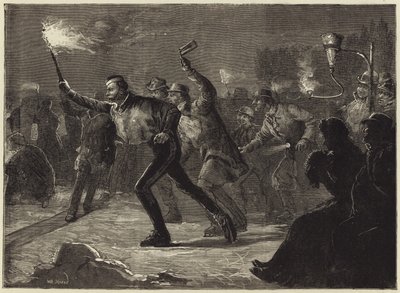 Patinaje en el Serpentine a la luz de las antorchas de William Heysham Overend