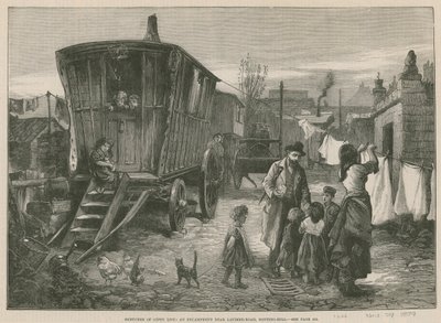 Bocetos de la vida gitana; Un campamento cerca de Latimer Road, Notting Hill (grabado) de William Heysham Overend