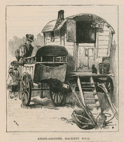 Bocetos de la vida gitana; Afilador de cuchillos, Hackney Wick de William Heysham Overend