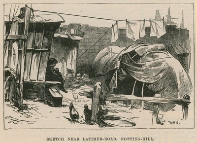 Bocetos de la vida gitana; Boceto cerca de Latimer Road, Notting Hill de William Heysham Overend