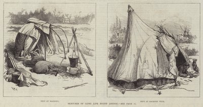 Bocetos de la vida gitana alrededor de Londres de William Heysham Overend
