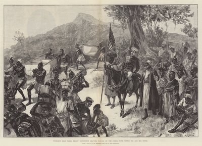 La expedición de socorro de Emin Pasha de Stanley saliendo de Matadi, en el Congo, con Tippoo Tib y sus esposas de William Heysham Overend