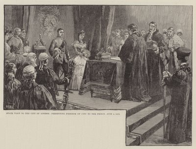 Visita de Estado a la Ciudad de Londres, presentando la Libertad de la Ciudad al Príncipe, 8 de junio de 1863 de William Heysham Overend
