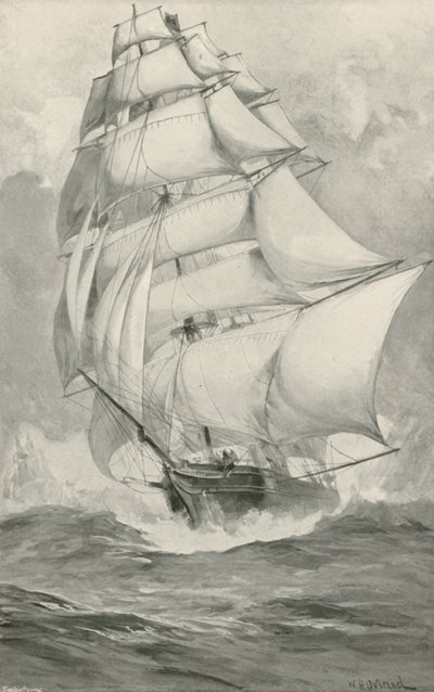 Tea-Clippers Corriendo desde China hacia el Támesis de William Heysham Overend