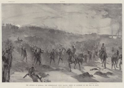 El avance sobre Dongola, la fuerza expedicionaria saliendo de Fereig al amanecer en camino a Hafir de William Heysham Overend