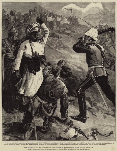 La Guerra Afgana, un Incidente en la Batalla de Futtehabad, 2 de Abril de William Heysham Overend