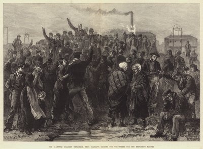 La explosión de la mina de Blantyre, cerca de Glasgow, llamando a voluntarios para los equipos de exploración de William Heysham Overend