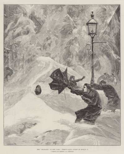 La tormenta de nieve en Nueva York, calle 26 el 12 de marzo de William Heysham Overend
