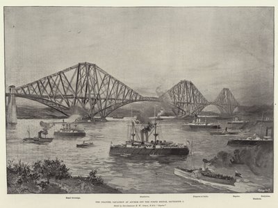 El Escuadrón del Canal Anclado frente al Puente de Forth, 2 de septiembre de William Heysham Overend
