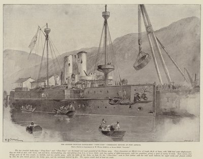 El Acorazado Chino Chen-Yuen en Reparaciones en Port Arthur de William Heysham Overend
