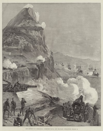 La defensa de Gibraltar, operaciones navales y militares combinadas, 13 de marzo de William Heysham Overend