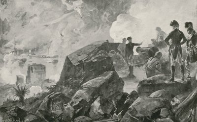 La Destrucción de los Barcos de Asalto Españoles por los Británicos en Gibraltar de William Heysham Overend