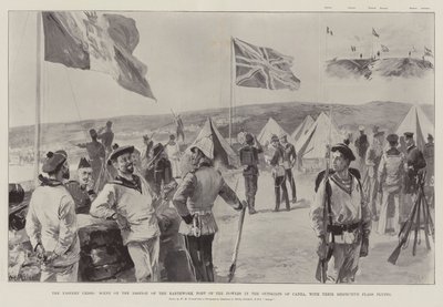 La crisis oriental, escena en el bastión del fuerte de tierra de las potencias en las afueras de Canea, con sus respectivas banderas ondeando de William Heysham Overend