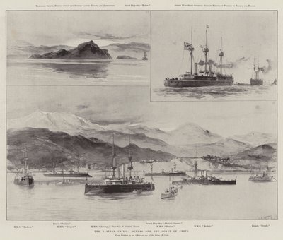 La Crisis Oriental, escenas frente a la costa de Creta de William Heysham Overend