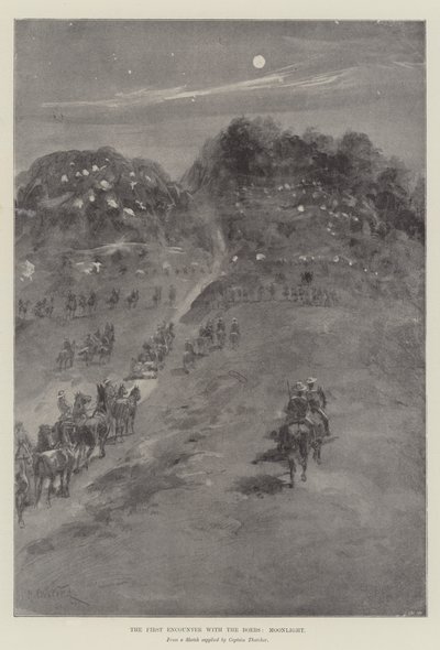 El primer encuentro con los bóers, a la luz de la luna de William Heysham Overend