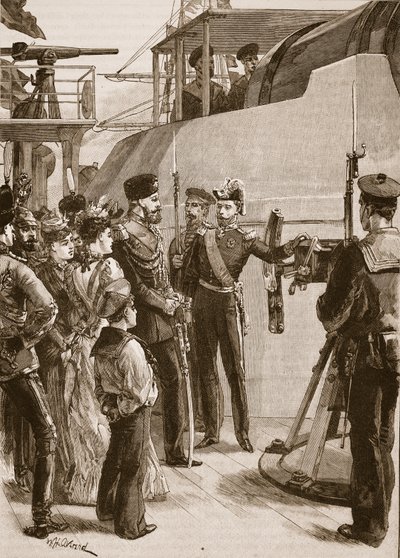 La flota francesa en Cronstadt: visita del Zar, 1891, ilustración de 
