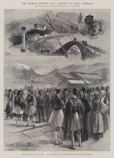 La guerra greco-turca, escenas en Volo, Tesalia de William Heysham Overend