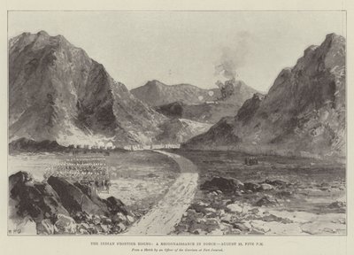 El levantamiento de la frontera india, un reconocimiento en fuerza, 23 de agosto, cinco de la tarde de William Heysham Overend