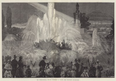 La Exposición Internacional de Salud por la noche, las fuentes iluminadas de William Heysham Overend