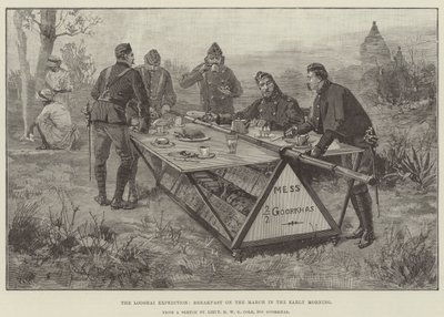 La Expedición Looshai, Desayuno en la Marcha en la Madrugada de William Heysham Overend