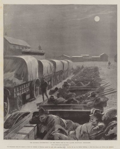 La Insurrección Matabili, en el Lado Norte del Laager, Buluwayo, Luz de Luna de William Heysham Overend