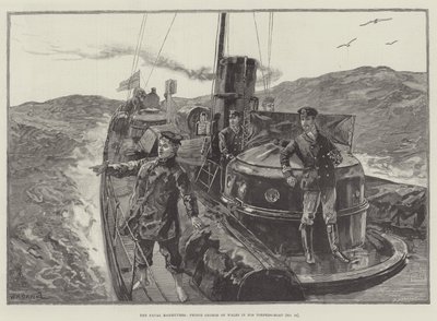 Las maniobras navales, el príncipe Jorge de Gales en su torpedero (No 79) de William Heysham Overend