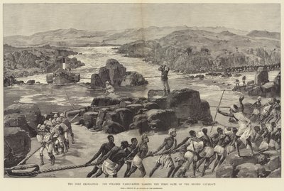 La Expedición del Nilo, el Vapor Nassif-Kheir pasando la Primera Puerta de la Segunda Catarata de William Heysham Overend