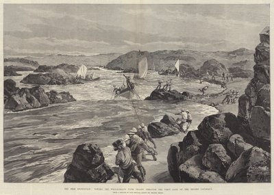 La Expedición del Nilo, remolcando los Botes Ballena con Tropas a través de la Primera Puerta de la Segunda Catarata de William Heysham Overend