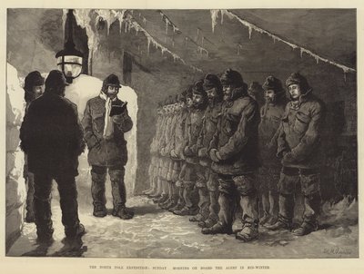 La Expedición al Polo Norte, Domingo por la Mañana a Bordo del Alert en Pleno Invierno de William Heysham Overend