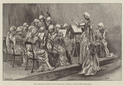La banda Pompadour en el Masque of Flowers, Grande Fête Française de William Heysham Overend
